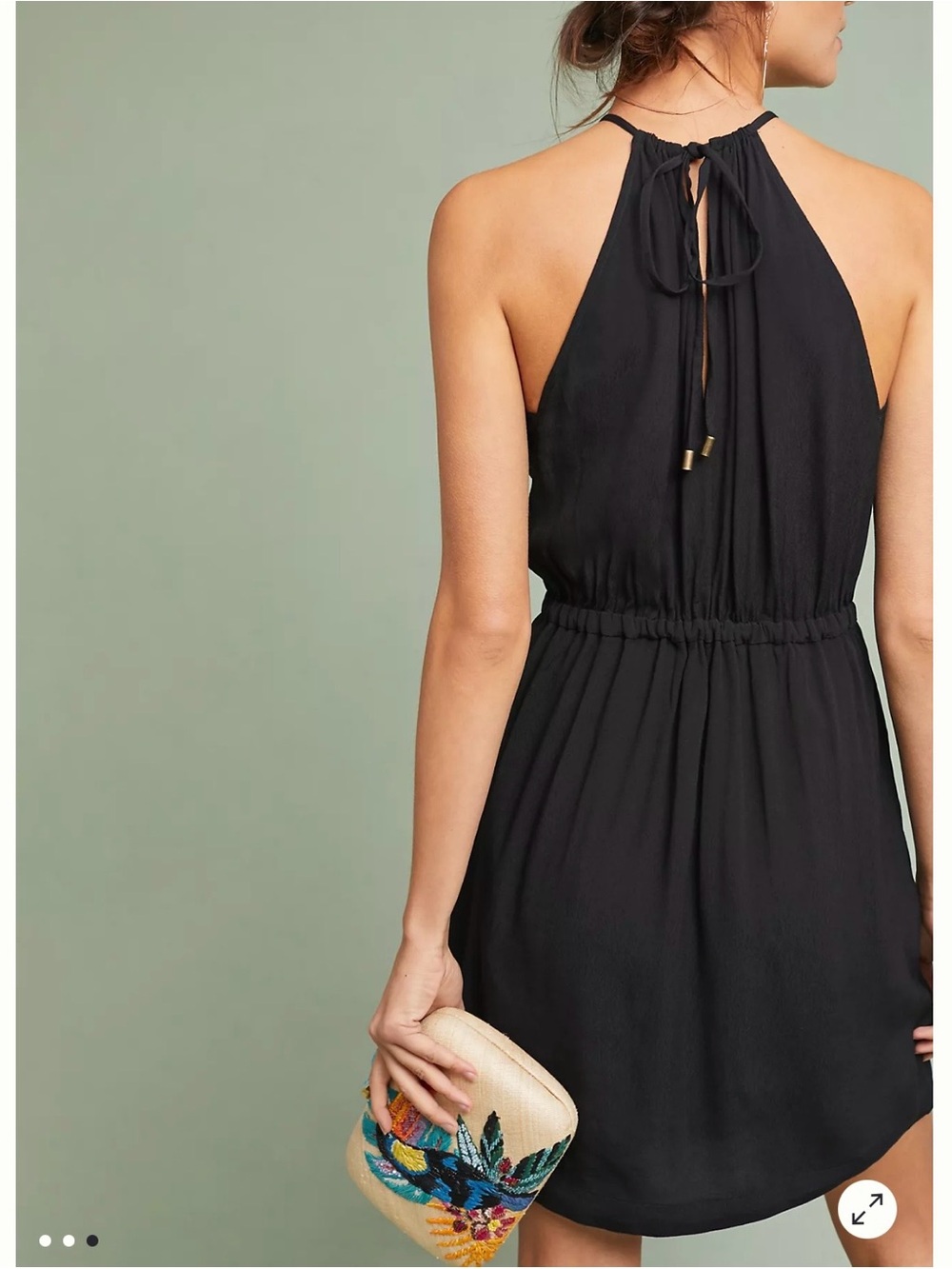 Anthropologie Black Halter Mini Dress - Picture 4 of 12